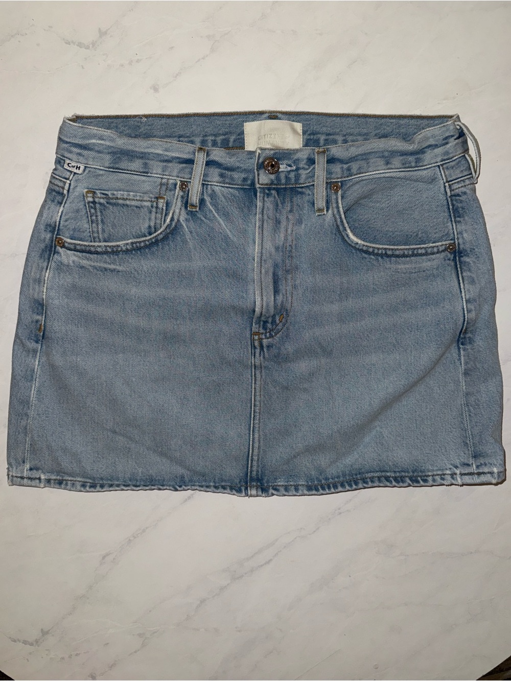 Citizens Of Humanity Light Blue Denim Mini Skirt